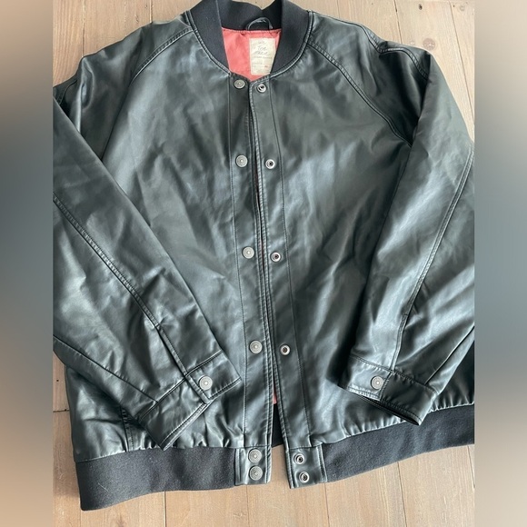 We the free Wild Rose Vegan Leather Bomber Jacket Black Free People Size XL NWT - Picture 4 of 8